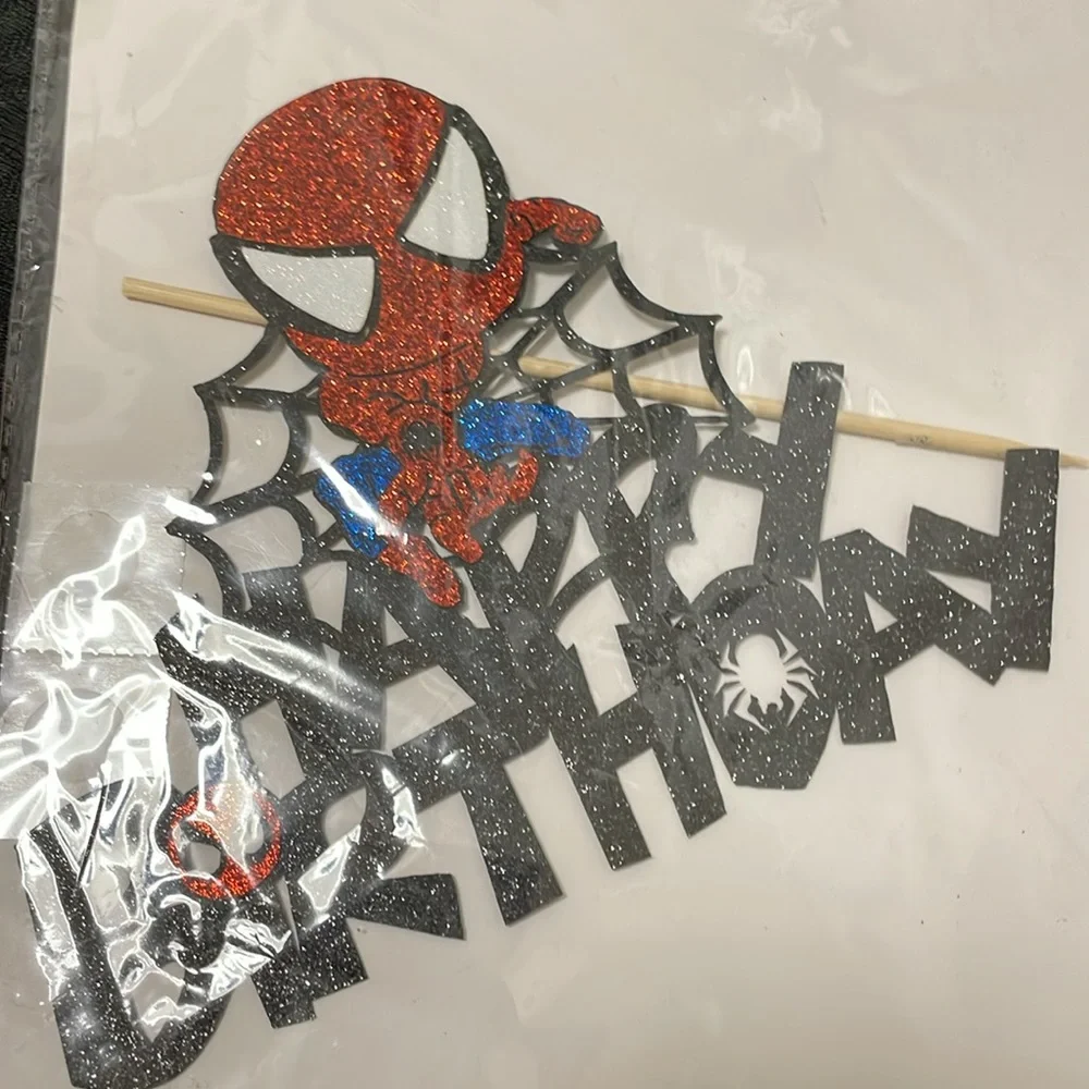 Spiderman Happy Birthday Cake Topper for Boy Children Men Birthday Party Decora